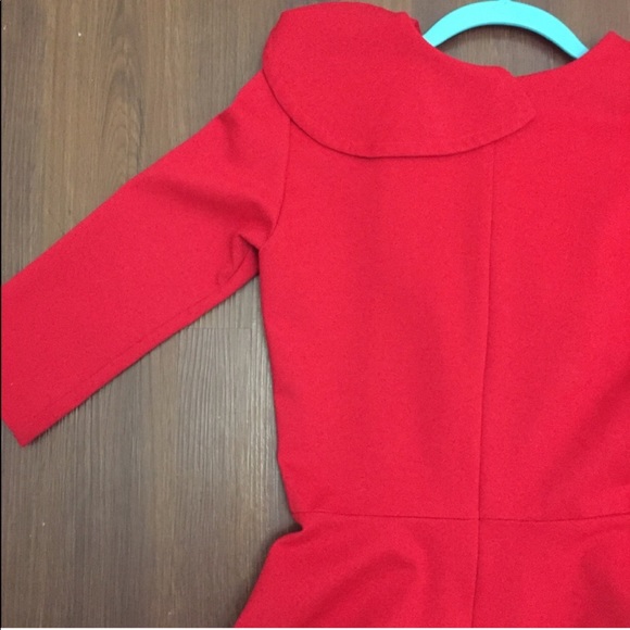 Amanda Uprichard Peplum top in Red - Picture 3 of 4